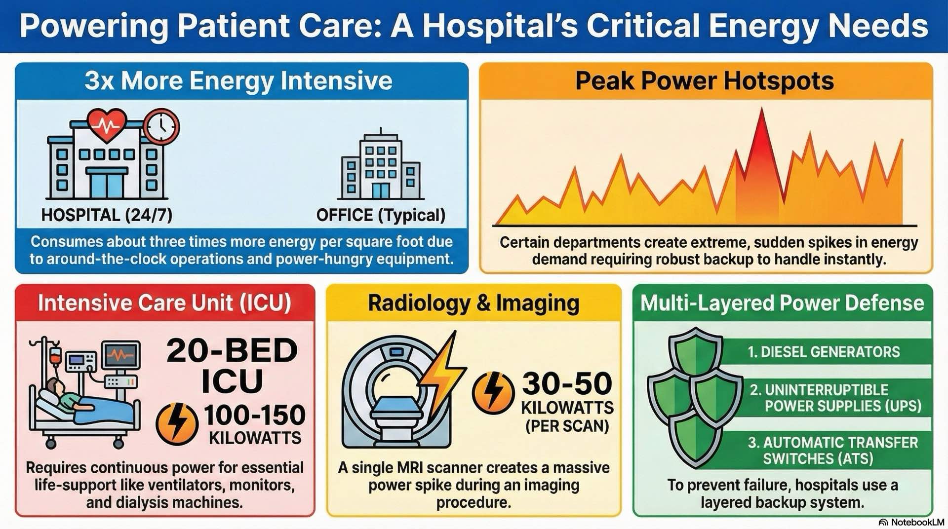 Understanding hospital energy use and peak clinical loads helps design solar energy and backup power solutions that keep healthcare operations running safely.