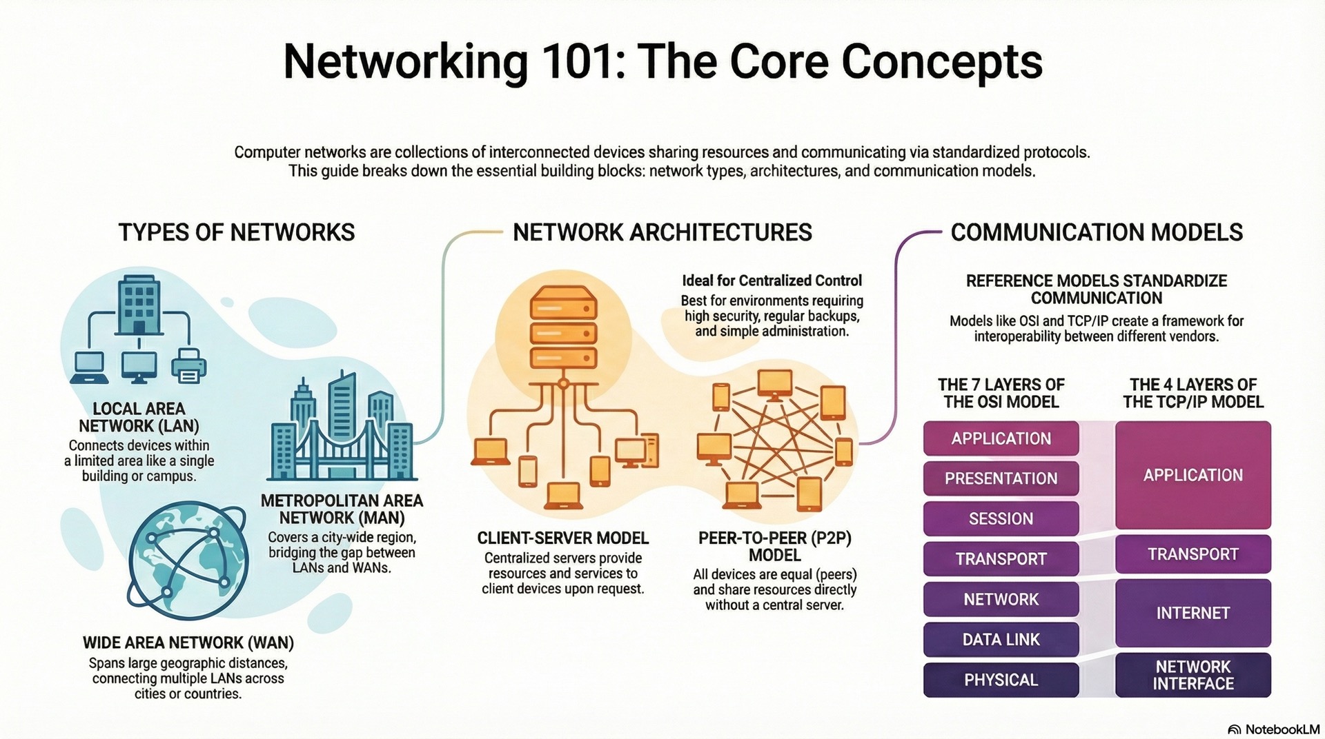 A brief overview that explains what networks are, why they exist, and how basic communication between devices works.