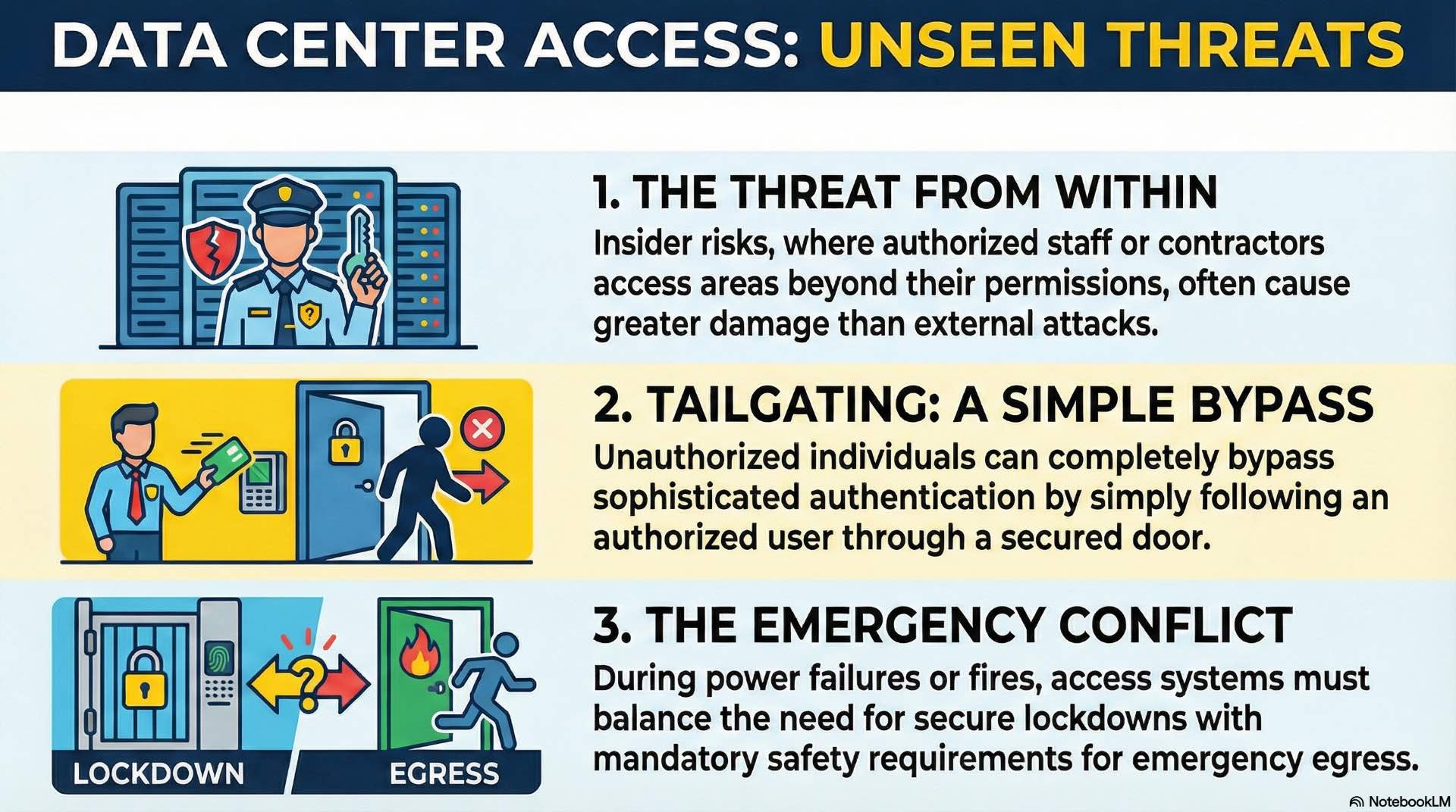 Access control risks specific to data center environments
