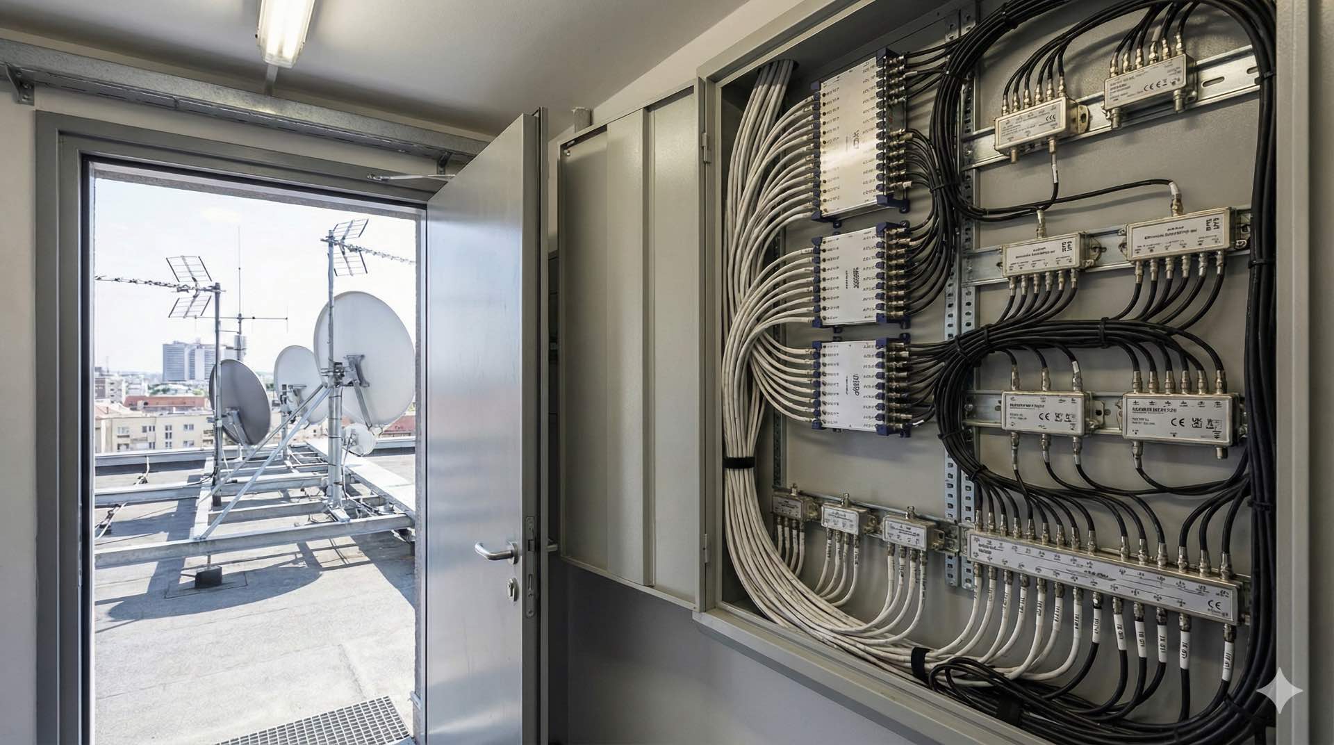 Learn how to plan and install satellite TV in apartment buildings with a shared SMATV system and multiswitch network for clear reception in every apartment.