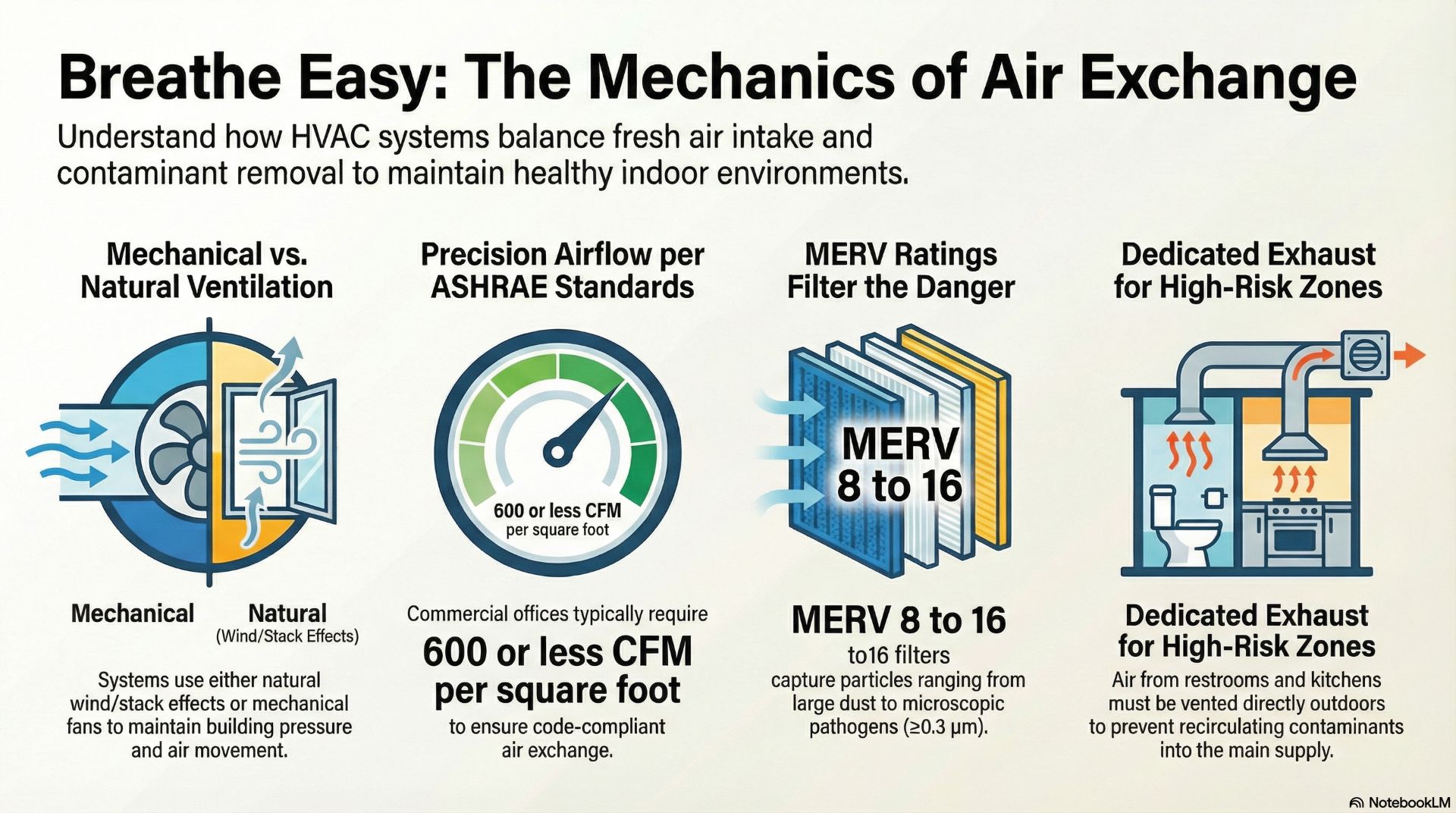 Ventilation systems manage airflow, introduce fresh air, and remove stale air to maintain balanced indoor conditions.